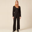 Combinaison pantalon satin noir femme
