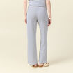 Pantalon large en maille ecru femme