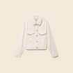 Blouson oversize manches longues denim blanc femme