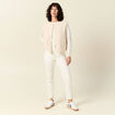 Gilet sans manches r&eacute;versible creme femme