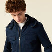 Blouson col montant &agrave; capuche bleu marine homme