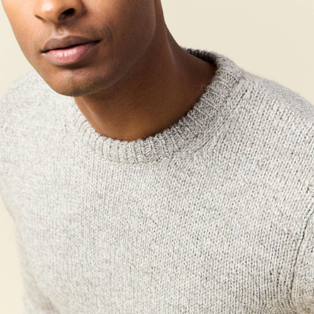 Pull manches longues gris homme