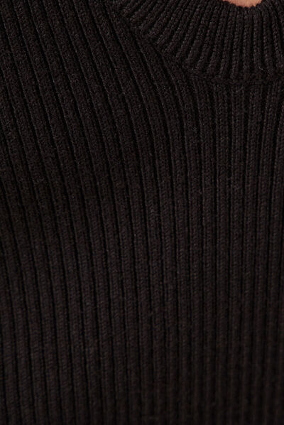 Pull débardeur éco-responsable noir femme