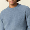 Pull manches longues col rond bleu gris homme