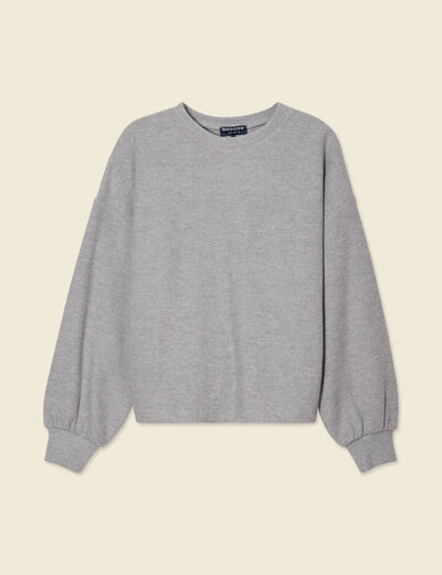 Sweat manches longues oversize gris femme