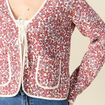 Cardigan droit court manches longues orange corail femme