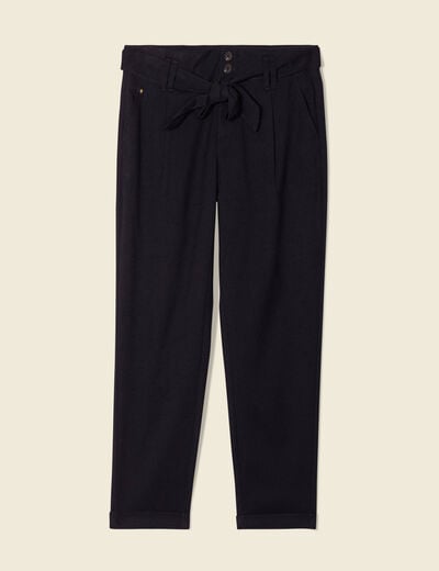 Pantalon paperbag noir femme