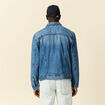Veste droite en jean denim double stone homme