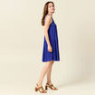 Robe évasée poitrine crochet bleu violet femme