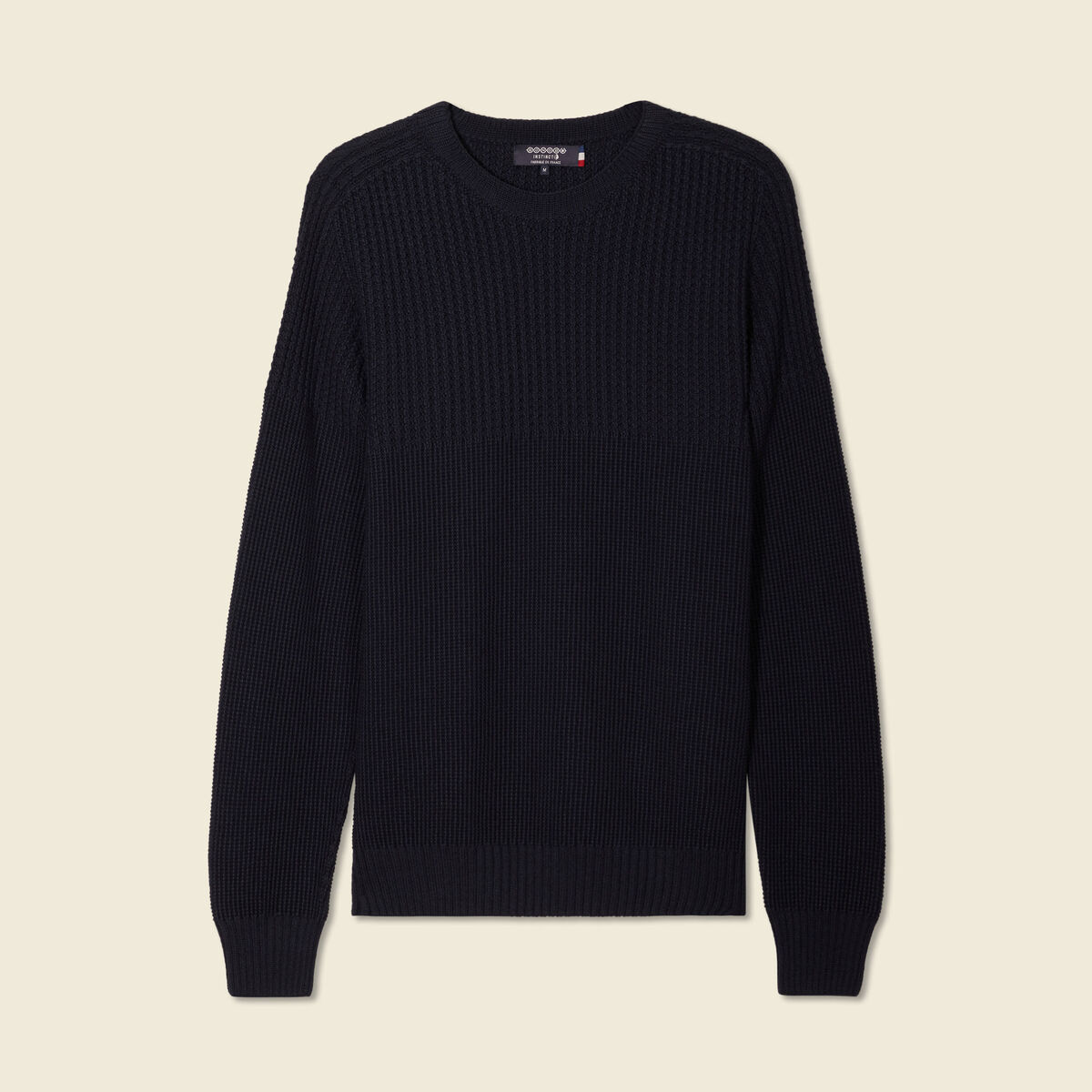 Pull manches longues fabriqué en France bleu marine homme