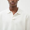 Polo manches courtes col cubain ecru homme
