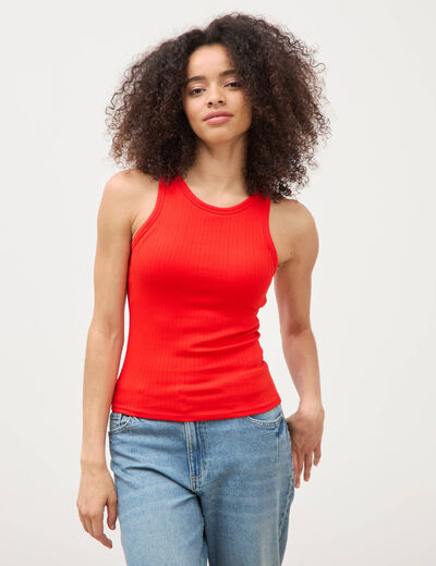 D&eacute;bardeur 2 en 1 avec brassi&egrave;re int&eacute;gr&eacute;e rouge femme