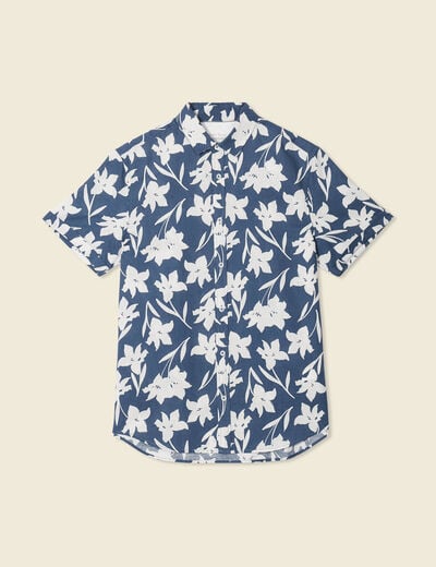 Chemise manches courtes bleu homme