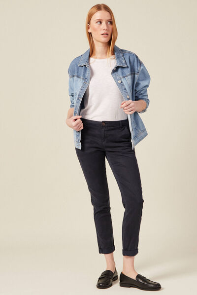 Pantalon chino Instinct bleu foncé femme