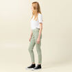 Pantalon skinny push-up 7/8ème vert olive femme