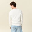 Pull droit col polo manches longues ecru homme