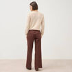Jeans flare taille haute marron femme