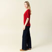 Pull manches courtes rose framboise femme