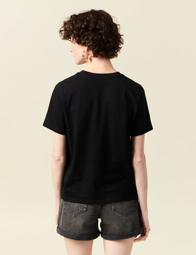 T-shirt manches courtes noir femme