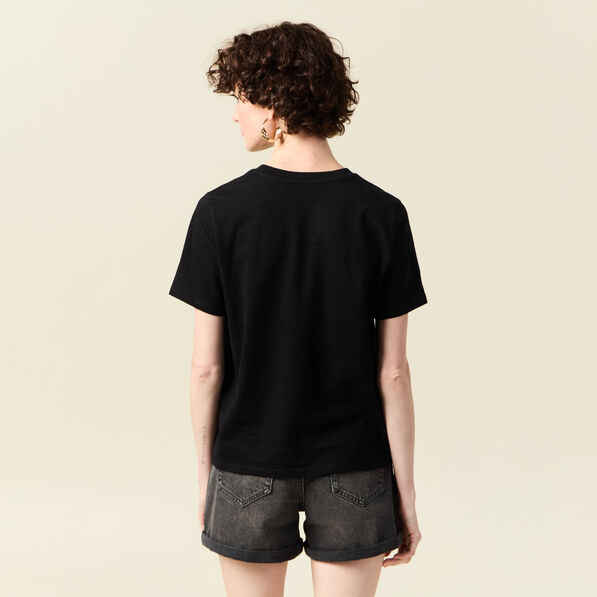 T-shirt manches courtes noir femme