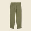 Pantalon droit à coulisse vert kaki femme