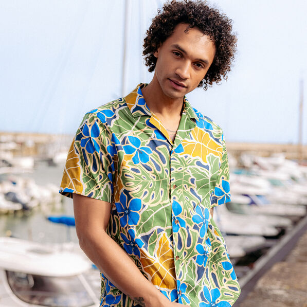 Chemise manches courtes multicolore homme