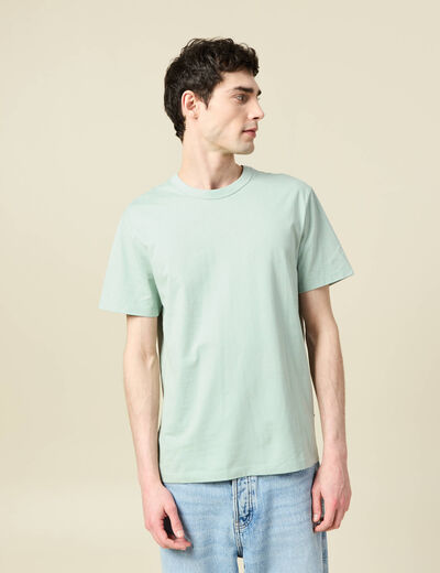 T-shirt en coton manches courtes vert pastel homme