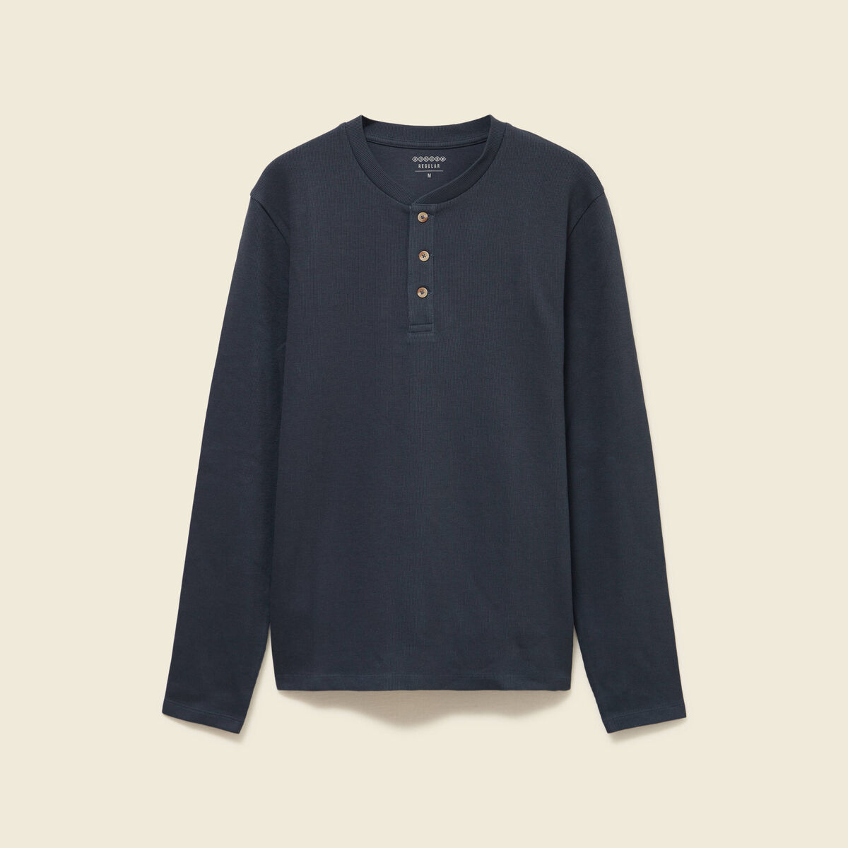 T-shirt cintr&eacute; en coton manches longues bleu gris homme