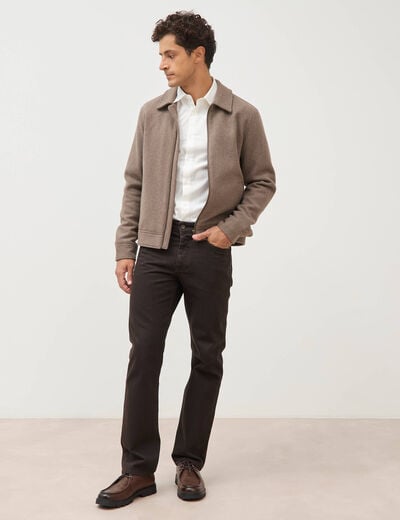 Jeans regular longueur 32 marron homme