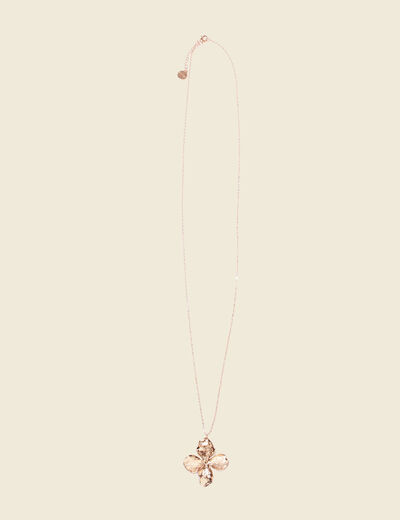 Collier pendentif fleur couleur or femme