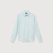 Chemise droite en coton manches longues bleu gris homme