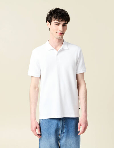 Polo manches courtes blanc homme