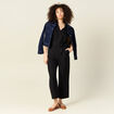 Combinaison pantalon ceinturée noir femme