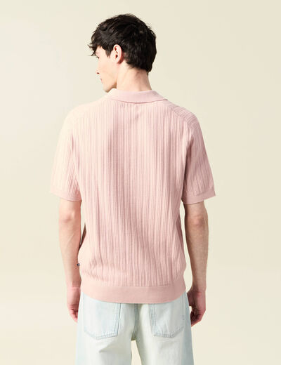 Polo manches courtes rose pastel homme