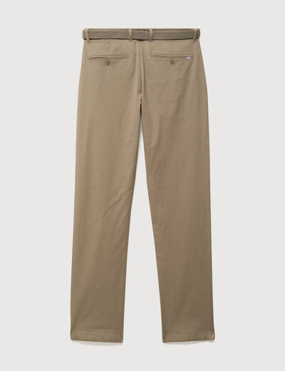 Pantalon straight longueur 32 ceinture taupe homme
