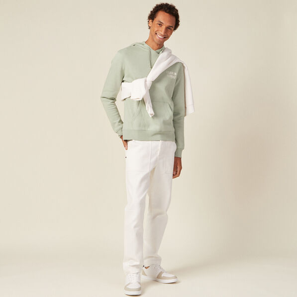 Sweat à capuche vert olive homme