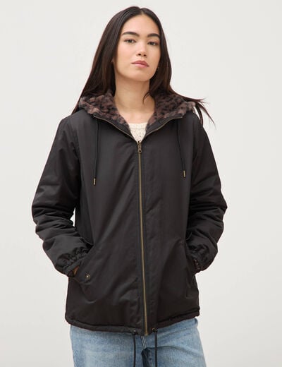 Parka r&eacute;versible noir femme
