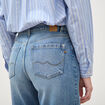 Jeans large taille haute denim stone femme