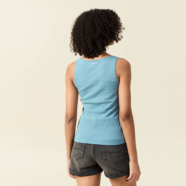 Débardeur femme uni col arrondi Instinct bleu gris femme