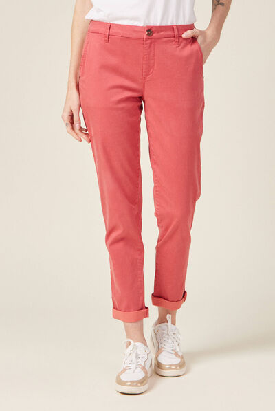 Pantalon chino Instinct terracotta femme