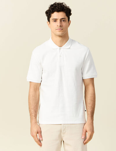 Polo manches courtes ecru homme
