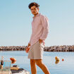 Chemise manches longues rose pastel homme