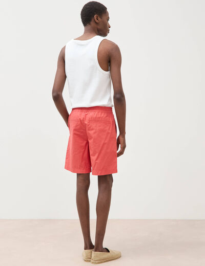 Bermuda en coton rouge corail homme