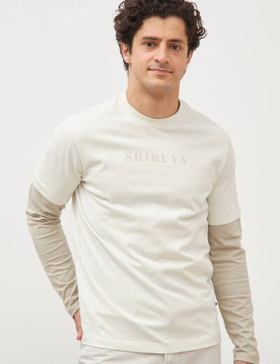 T-shirt en coton manches courtes gris clair homme