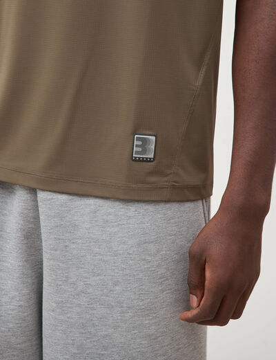 T-shirt col rond manches courtes taupe homme