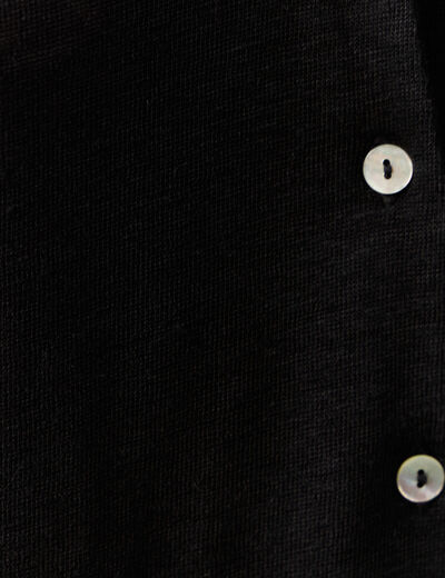Chemise manches courtes noir femme