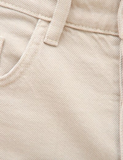 Jeans large 5 poches longueur 32 beige homme