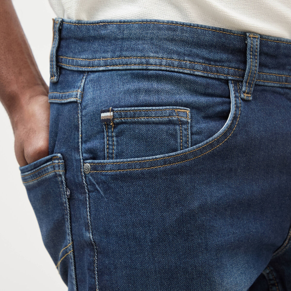 Jeans straight ultra stretch denim brut homme