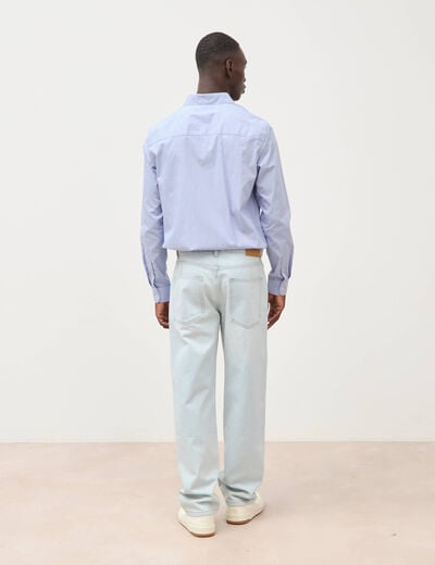 Chemise manches longues bleu gris homme