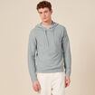 Pull à capuche bleu gris homme